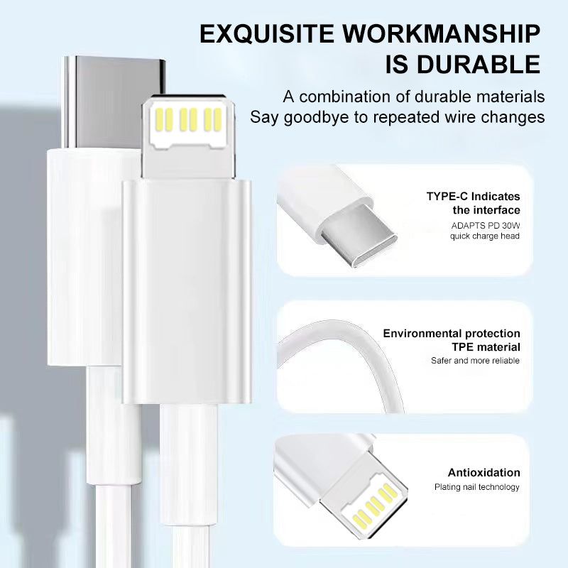 Iphone Original 25W Type C  Fast Charger Cable For Apple iPhone 14 13 12 11 Pro Max X XR 8 7 Plus